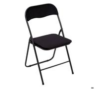 Paris Prix Chaise pliante en velours noire – Confortable pour chambre, salon, salle à manger, bureau