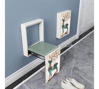 Chaise pliante murale en bois massif, tabouret à langer invisible avec siège rembourré en cuir, pliable pour salon, chambre, allée, porche, salle de bain, capacité de 150 kg