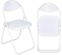 Chaise Pliante Paris rembourrée Similicuir, Blanche 1 unité(1 X Chair,White)