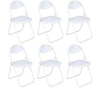 Chaise Pliante Paris rembourrée Similicuir, Blanche 1 unité(6 X Chairs,White)