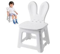 Chaise pliante pour enfants, chaise pliante en plastique, escabeau pliable avec support arrière en oreilles de lapin, robuste avec poignée intégrée, portable pour le salon, la cuisine, pliable pour e