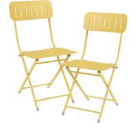 Chaise pliante 'Sande' set de 2 pièces acier 84,5 x 42 x 50 cm jaune