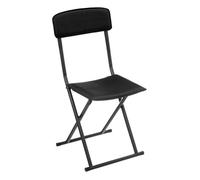 Chaise pliante simili cuir noir - Atmosphera Créateur d'intérieur