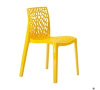 Chaise Polypropylène Design Nid d'Abeille de Jardin Bistrot Gruvyer Grand Soleil - Jaune