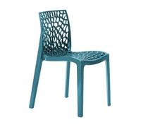 Chaise Polypropylène Design Nid d'Abeille de Jardin Bistrot Gruvyer Grand Soleil - Turquoise