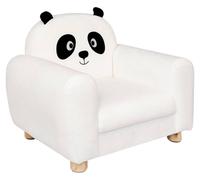 Chaise pour enfant avec des oreilles de panda, en vinyle, avec un cadre en bois, dimensions : 53 x 43 x 43,5 cm
