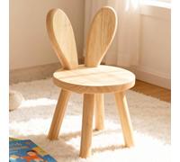 Chaise pour enfant en bois avec oreilles de lapin - Chaise de jeu ronde
