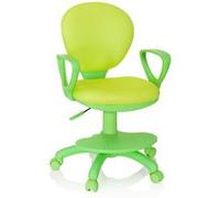 HJH Office Chaise pivotante enfant KID COLOUR – Assise réglable, repose-pieds – Tissu vert