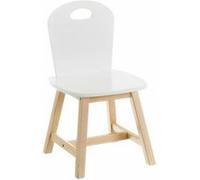 Chaise pour enfants coloris blanc/naturel - Longueur 28 x Profondeur 28 x Hauteur 50 cm Blanc G