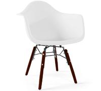 Chaise pour enfants - Design scandinave - Pieds en bois foncé - Nordika Blanc