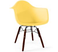 Chaise pour enfants - Design scandinave - Pieds en bois foncé - Nordika Jaune
