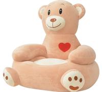 Chaise pour enfants en peluche ours Marron