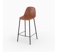 Chaise pour îlot central en cuir synthétique camel 65 cm - Henrik - Maison Pavane