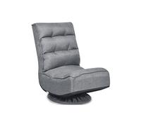 Chaise Relax Pliable et Réglable Gris en 5 Positions Pivotant 360 Degrés Rembourrée Confortable Idéale pour Lire, Regarder la TV