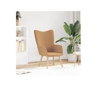 Chaise relaxante en tissu beige imitation laine bou