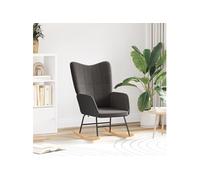 Chaise Relaxante Gris Foncé en Tissu Curly Imitant la Laine