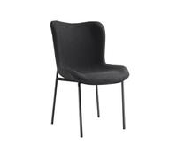 Chaise - TECTAKE - Fauteuil rembourrée TESSA avec revêtement en tissu bouclette et forme ergonomique, 54 x 62 x 90 cm - Noir/Noir