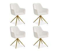 Chaise rembourrée Bou eige | Lot de 4 | pivotant | avec accoudoirs | Cuisine Salle à manger Bureau