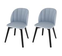 Chaise rembourrée gris pour cuisine, salle à manger, pieds en hêtre vernis noir V-90.71-61SwP38 [lot de 2]