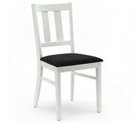 Chaise rembourrée noire blanche de hêtre pour la cuisine moderne de salle à manger de salon | Bois de hêtre, Émail blanc, Pour salle à manger et salon, Dossier ergonomique, Utilisation commerciale