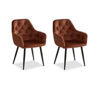 Homestyle4U - Lot de 2 chaises Egg - Marron