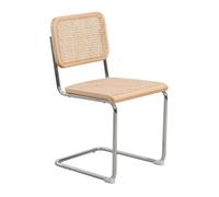 Chaise rétro avec pieds en métal et Cannage Naturel
