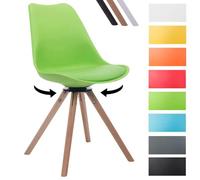 Chaise de salle à manger pivotante Troyes Similicuir pieds en forme ronde , Vert/Nature G
