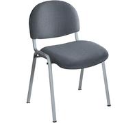 Chaise réunion et visiteur Prima - Tissu rembourré - Anthracite - Pieds Aluminium
