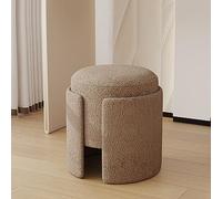Chaise ronde avec siège rembourré doux, tabouret de maquillage rembourré et repose-pieds, chaise multifonction pour chambre à coucher et salon