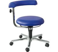 Chaise roulante bleue pour éducateur/soignant, 41-54 cm