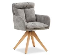 Chaise Salle à Manger Bureau Bistrot Fauteuil Design Gris Pivotant Homestyle4u