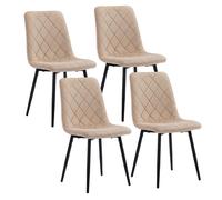 Chaise salle à manger/cuisine/salon, velours matelassé, pieds métal, lot