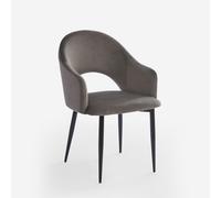 Chaise salle à manger et cuisine accoudoirs moderne en velours Rozan