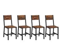 Chaise Salle à Manger Lot de 4 - VASAGLE - Style Industriel - Marron Rustique et Noir
