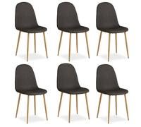 Chaise salle à manger lot de 6 - anthracite