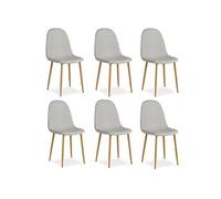 Homestyle4u Chaise de salle à manger Lot de 6 Gris