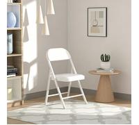 Chaise Salle de Manger PIPIPOXER,Chaises Pliante en Métal et Cuir,45x45x78 cm,Blanc