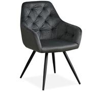 Chaise Salle Manger Velours Gris Design Moderne