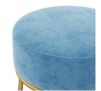 Chaise salon - Bleu - Tabouret rond - élégant - Bleu clair Velours 30x38 cm F1082