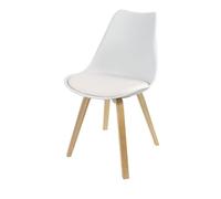 Chaise scandinave blanche avec coussin