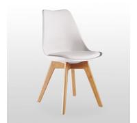 Chaise Scandinave Blanche Lorenzo - Assise Rembourrée - Salle à Manger, Cuisine, Chambre