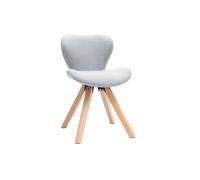 Chaise scandinave en tissu gris clair et bois clair ANYA