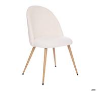 Chaise ""Slano"" pieds imitation hêtre bouclette blanc - Atmosphera Créateur d'intérieur