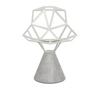 Chaise socle en cément Chair One titanium and polyester fluorinated lacquered