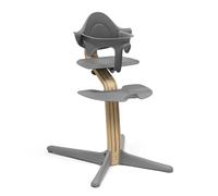 Chaise Stokke Nomi (Chêne/Gris) + Baby Set (Gris) - Encourage L’assise Active & Fournit un Maintien Pendant que Bébé Apprend à S'asseoir - Supporte jusqu’à 150 kg