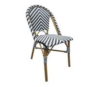 Chaise Style Parisien - Alu et Polyrotin Noire - Lot de 2 - Bolero