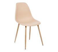Chaise style scandinave ""Ava"" pieds métal imitation chêne Atmosphera - Beige -