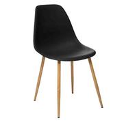 Chaise style scandinave ""Ava"" pieds métal imitation chêne Atmosphera - Noir - Noir -