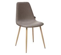 Chaise style Vintage ""Marylin"" pieds métal imitation hêtre Atmosphera - Taupe - Taupe -