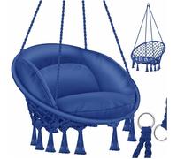 Chaise suspendue avec coussin - KESSER - Bleu marine - Charge maximale 150 kg - Diamètre assise 61 cm - 77x72x123 cm